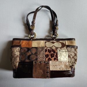 Patchwork Brown and Tan Designer Tote Bag